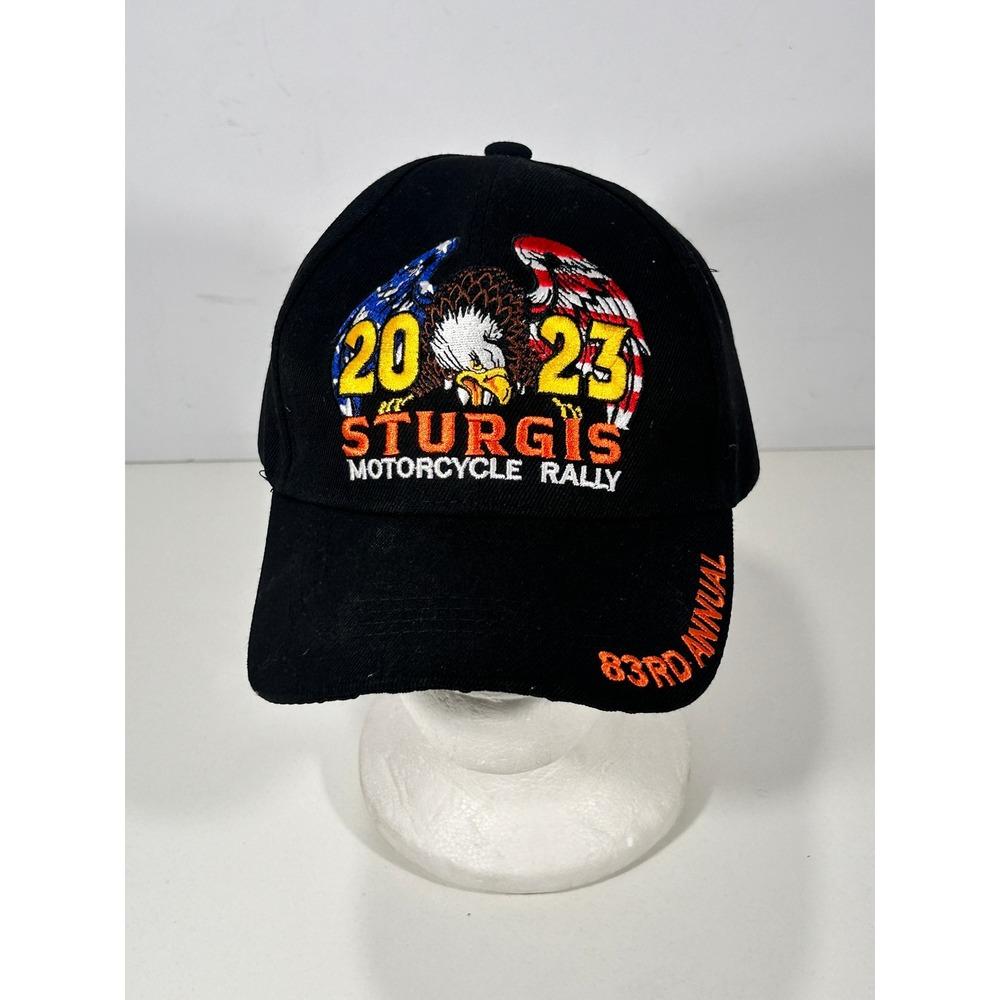 Sturgis Motorcycle Rally 2023 Hat 83rd Annual Black Eagle Biker Baseball Cap